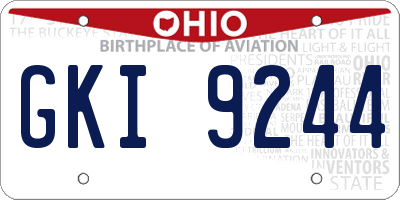 OH license plate GKI9244