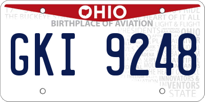 OH license plate GKI9248