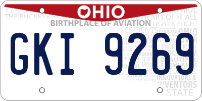 OH license plate GKI9269