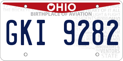 OH license plate GKI9282