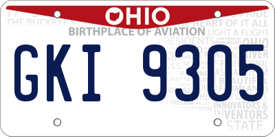 OH license plate GKI9305