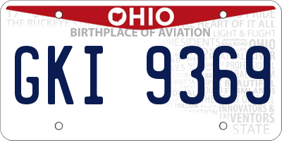 OH license plate GKI9369