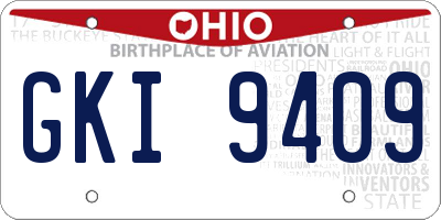 OH license plate GKI9409