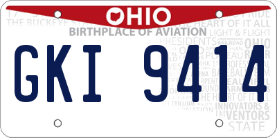 OH license plate GKI9414