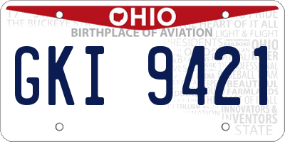 OH license plate GKI9421