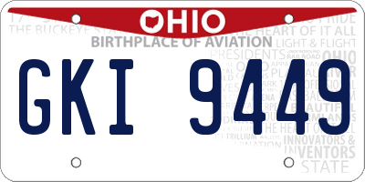 OH license plate GKI9449