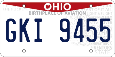 OH license plate GKI9455
