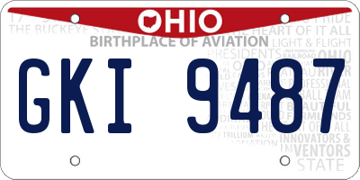 OH license plate GKI9487
