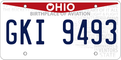 OH license plate GKI9493