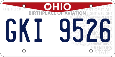 OH license plate GKI9526