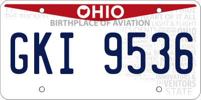 OH license plate GKI9536