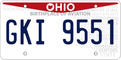 OH license plate GKI9551