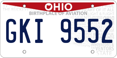OH license plate GKI9552