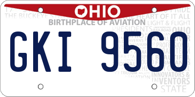 OH license plate GKI9560