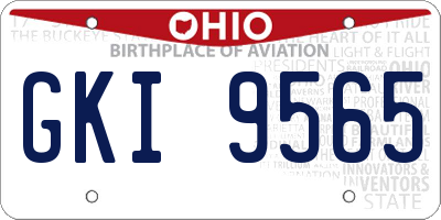 OH license plate GKI9565