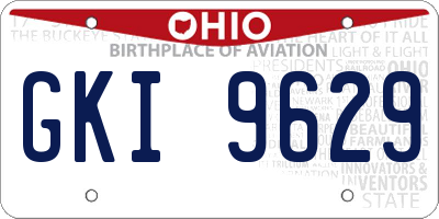 OH license plate GKI9629