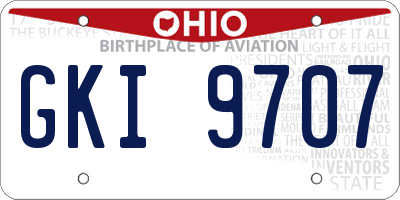 OH license plate GKI9707