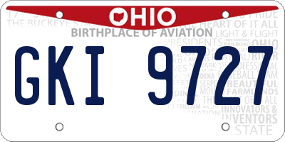 OH license plate GKI9727