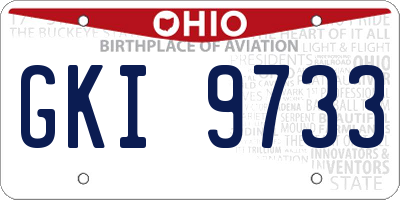 OH license plate GKI9733