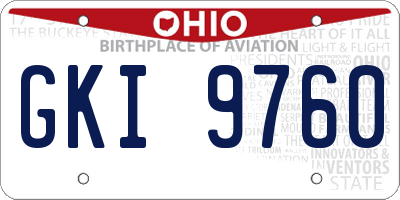 OH license plate GKI9760