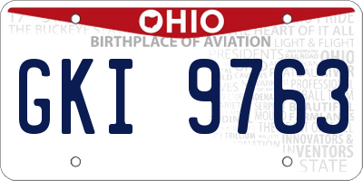 OH license plate GKI9763