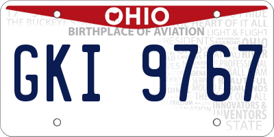 OH license plate GKI9767