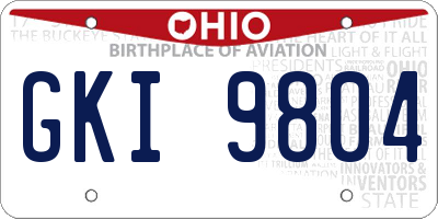 OH license plate GKI9804