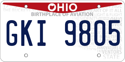 OH license plate GKI9805