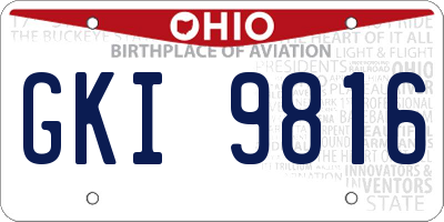 OH license plate GKI9816
