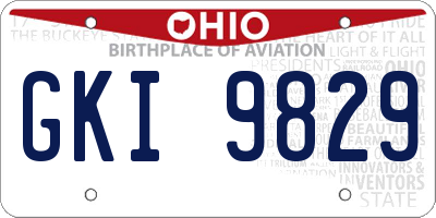 OH license plate GKI9829