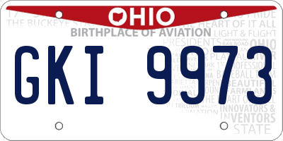 OH license plate GKI9973