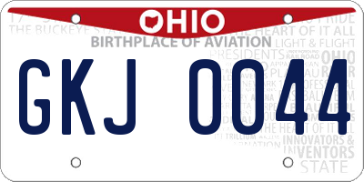 OH license plate GKJ0044