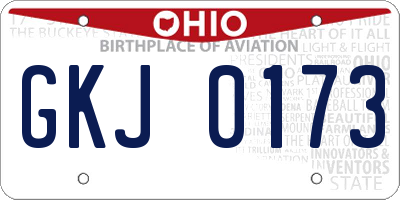 OH license plate GKJ0173