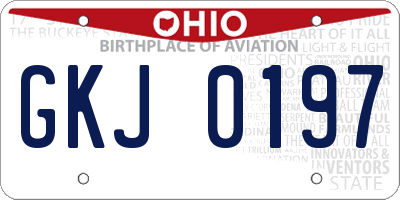 OH license plate GKJ0197