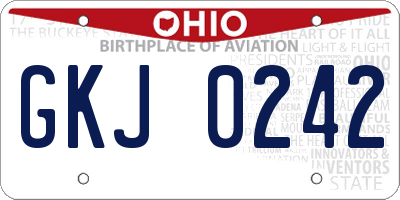 OH license plate GKJ0242