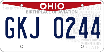 OH license plate GKJ0244