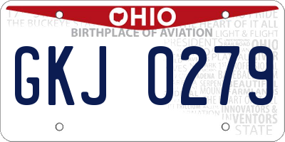 OH license plate GKJ0279