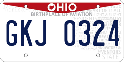 OH license plate GKJ0324