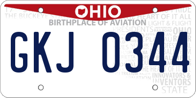 OH license plate GKJ0344
