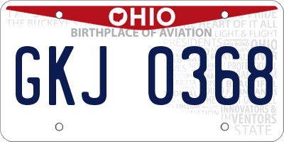OH license plate GKJ0368