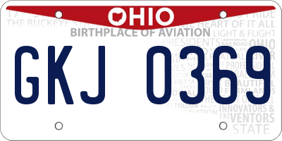 OH license plate GKJ0369