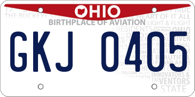 OH license plate GKJ0405