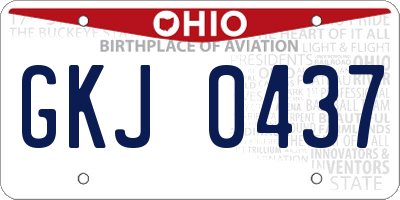 OH license plate GKJ0437