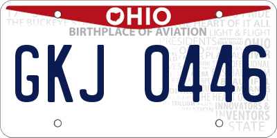 OH license plate GKJ0446