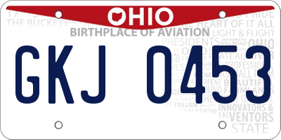 OH license plate GKJ0453
