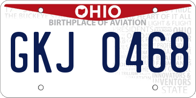 OH license plate GKJ0468
