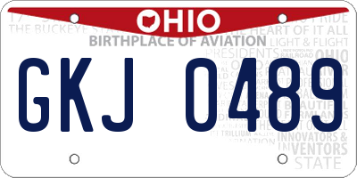 OH license plate GKJ0489