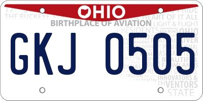 OH license plate GKJ0505