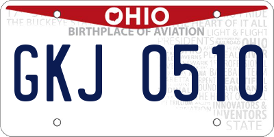 OH license plate GKJ0510