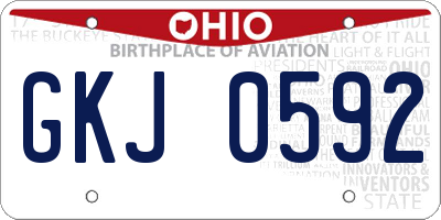 OH license plate GKJ0592